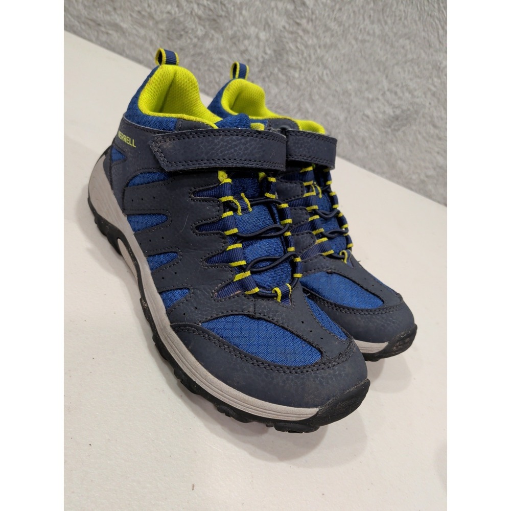MERRELL Moab Speed 2 Mid Waterproof Hiking Boots Big  Kids Sz 4.5 M Navy Blue